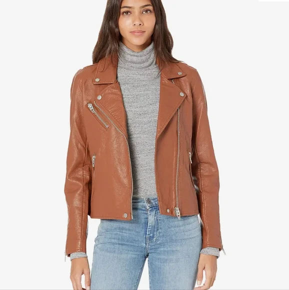 NEW VEGAN LEATHER MOTO JACKET NEW - Picture 3 of 12